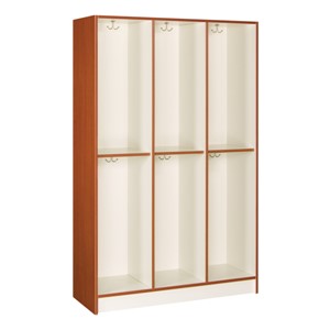 72" H Three-Wide Double-Tier Lockers without Doors - Shown in cherry